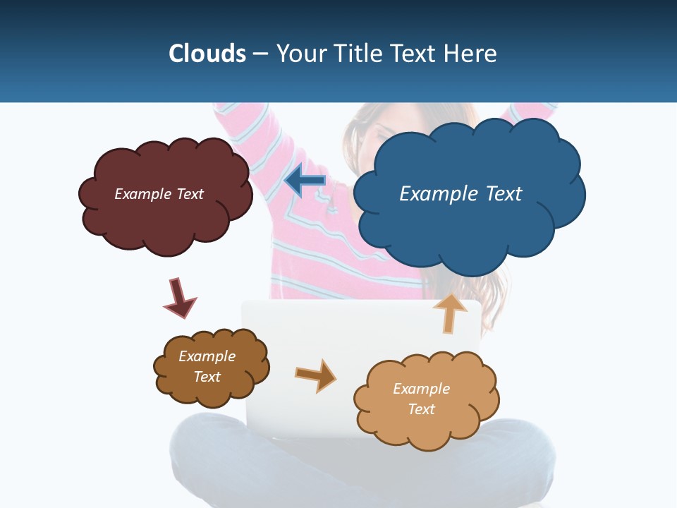 A Woman Sitting On The Floor Using A Laptop Computer PowerPoint Template