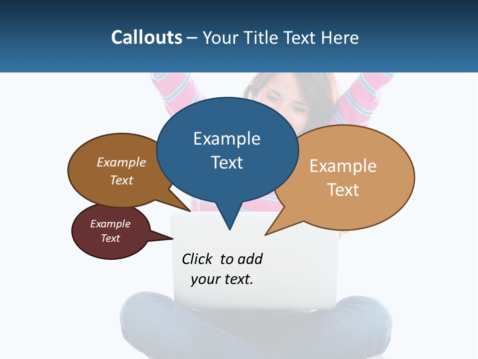 A Woman Sitting On The Floor Using A Laptop Computer PowerPoint Template