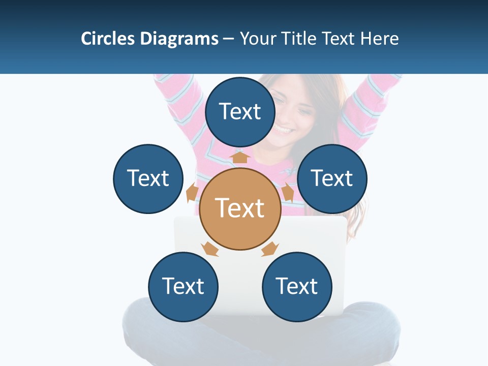 A Woman Sitting On The Floor Using A Laptop Computer PowerPoint Template