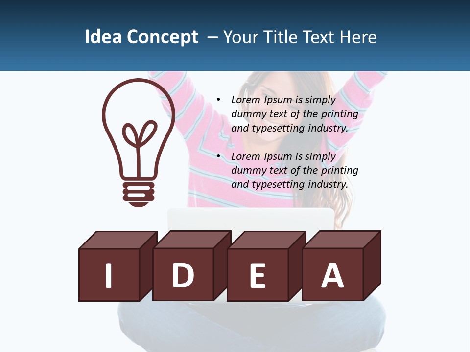 A Woman Sitting On The Floor Using A Laptop Computer PowerPoint Template