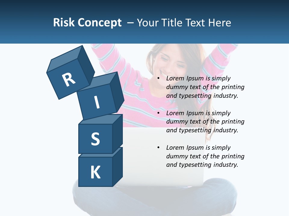 A Woman Sitting On The Floor Using A Laptop Computer PowerPoint Template