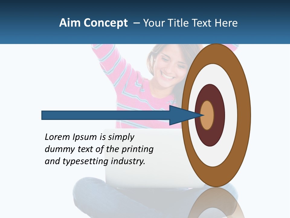 A Woman Sitting On The Floor Using A Laptop Computer PowerPoint Template