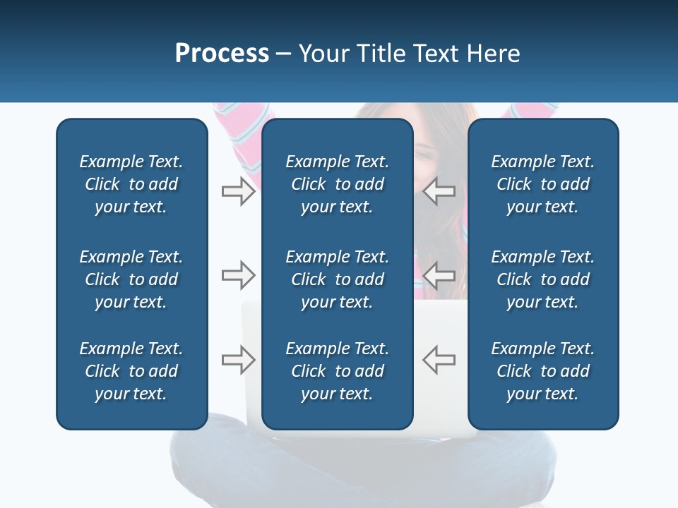 A Woman Sitting On The Floor Using A Laptop Computer PowerPoint Template
