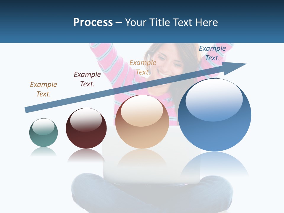 A Woman Sitting On The Floor Using A Laptop Computer PowerPoint Template