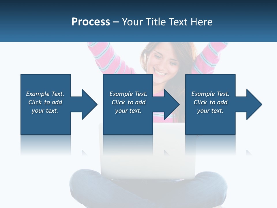 A Woman Sitting On The Floor Using A Laptop Computer PowerPoint Template