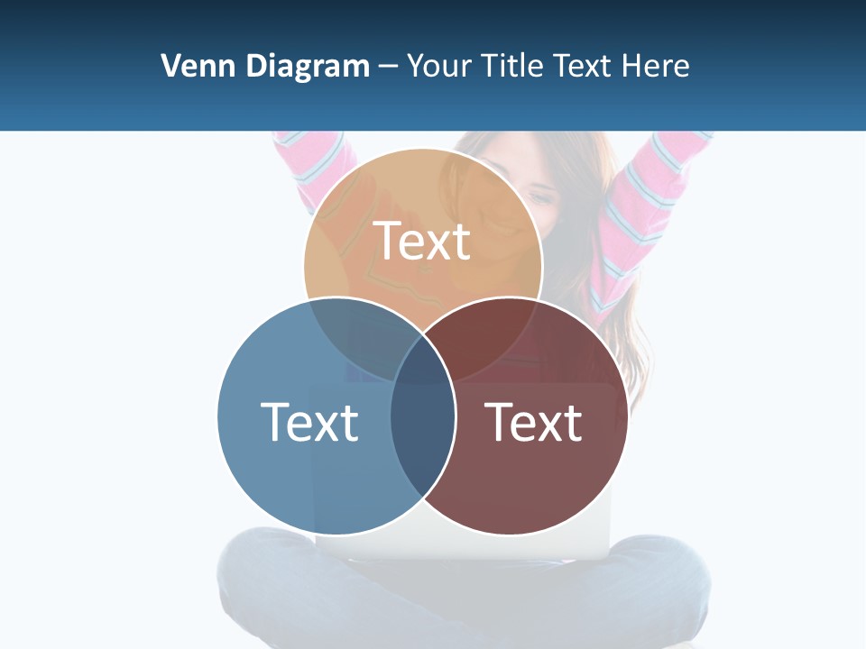 A Woman Sitting On The Floor Using A Laptop Computer PowerPoint Template