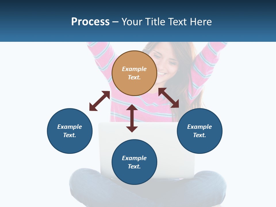 A Woman Sitting On The Floor Using A Laptop Computer PowerPoint Template