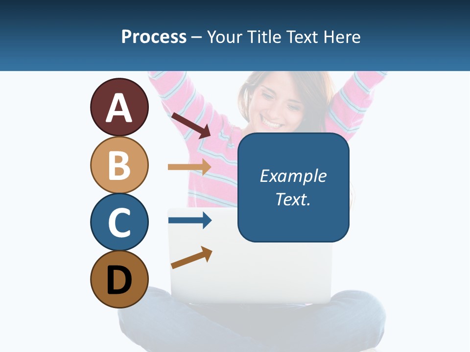 A Woman Sitting On The Floor Using A Laptop Computer PowerPoint Template