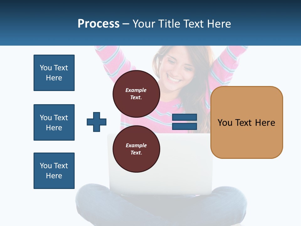 A Woman Sitting On The Floor Using A Laptop Computer PowerPoint Template