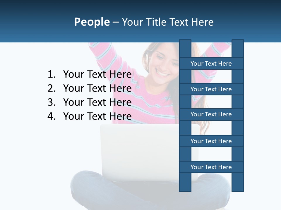 A Woman Sitting On The Floor Using A Laptop Computer PowerPoint Template