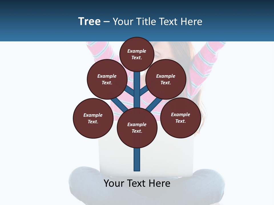 A Woman Sitting On The Floor Using A Laptop Computer PowerPoint Template