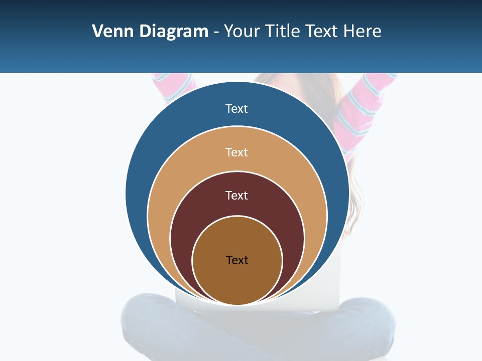 A Woman Sitting On The Floor Using A Laptop Computer PowerPoint Template