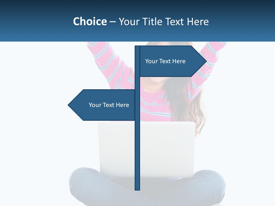 A Woman Sitting On The Floor Using A Laptop Computer PowerPoint Template