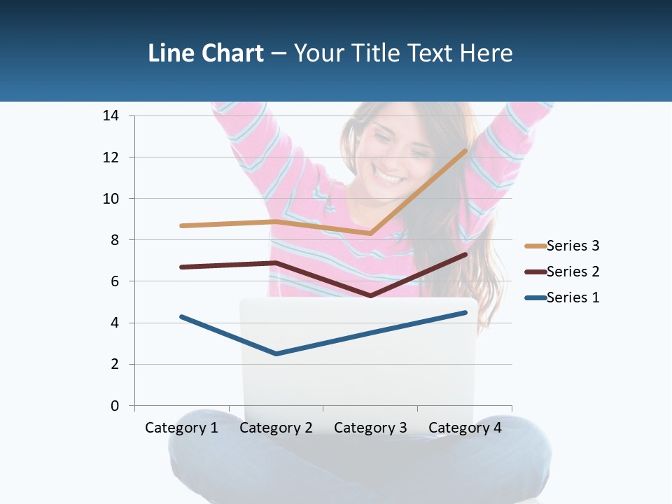 A Woman Sitting On The Floor Using A Laptop Computer PowerPoint Template