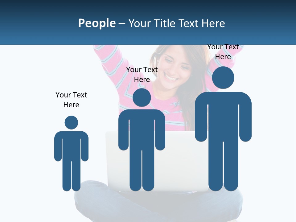 A Woman Sitting On The Floor Using A Laptop Computer PowerPoint Template