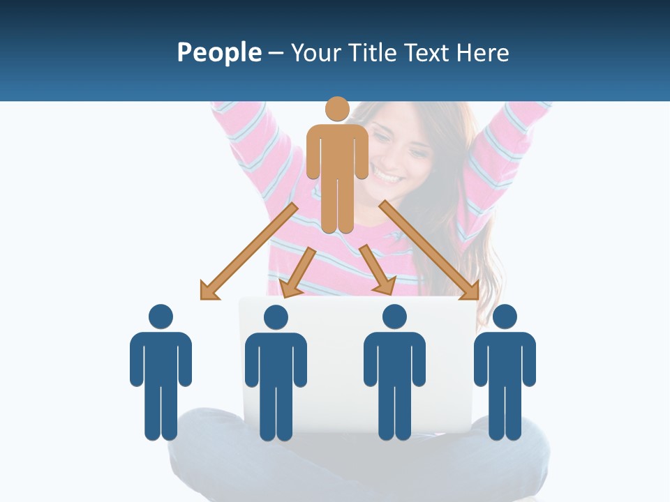 A Woman Sitting On The Floor Using A Laptop Computer PowerPoint Template