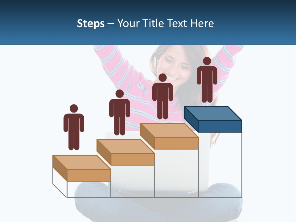 A Woman Sitting On The Floor Using A Laptop Computer PowerPoint Template