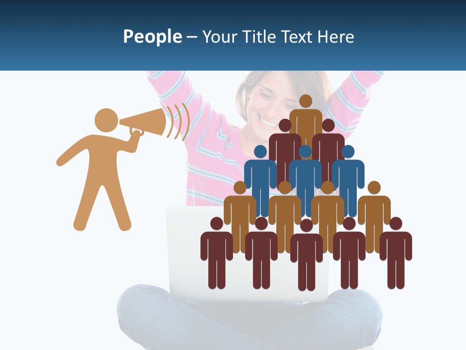 A Woman Sitting On The Floor Using A Laptop Computer PowerPoint Template