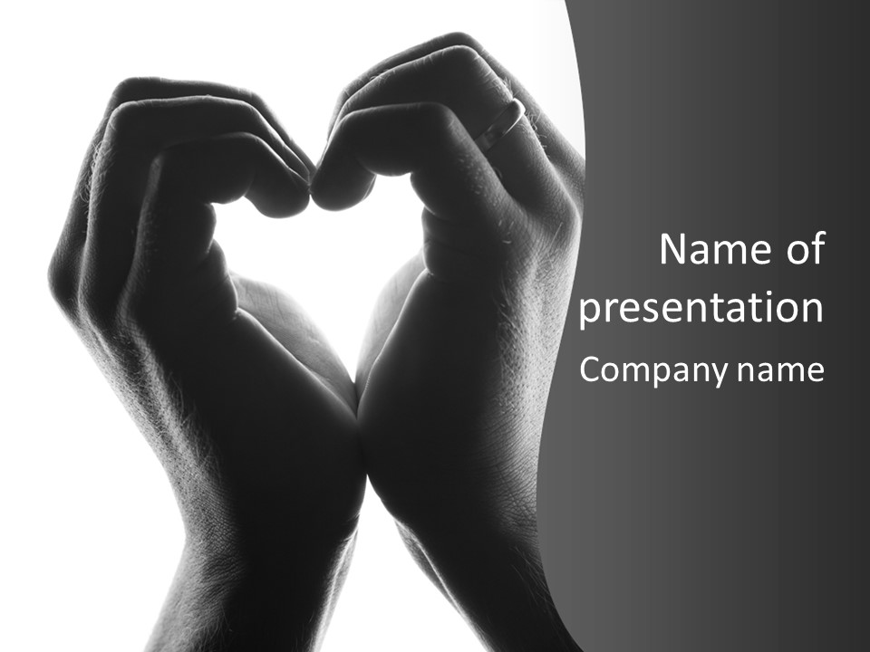 Two Hands Making A Heart Shape With Their Fingers PowerPoint Template