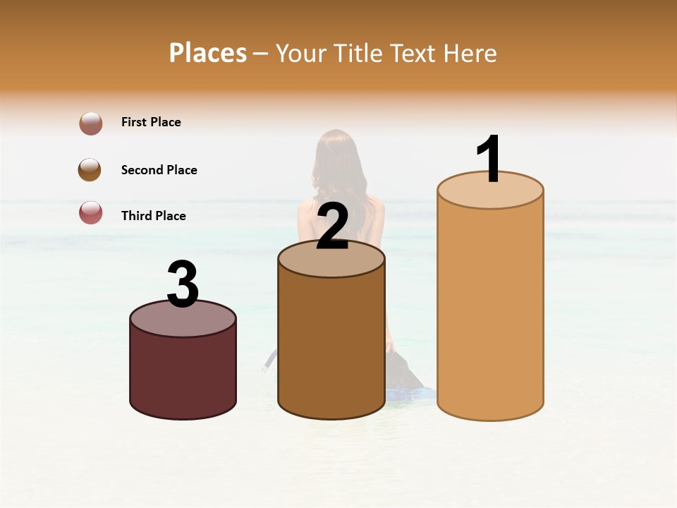 A Woman In A Bikini Is Standing In The Water PowerPoint Template