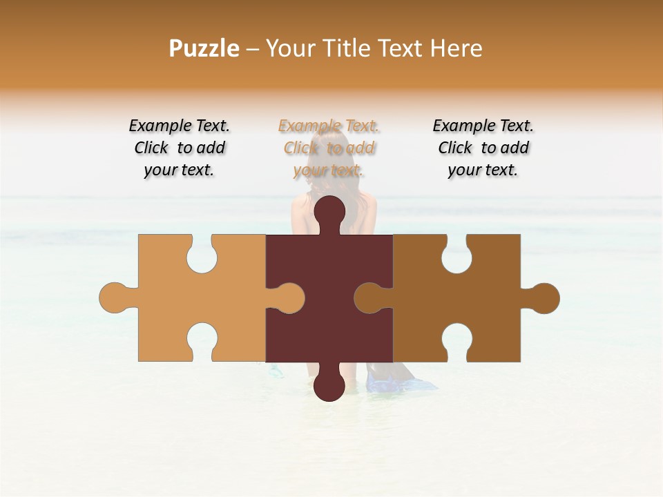 A Woman In A Bikini Is Standing In The Water PowerPoint Template