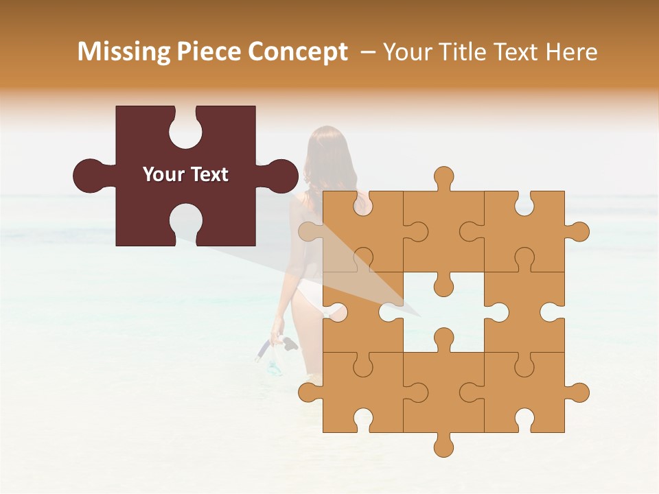 A Woman In A Bikini Is Standing In The Water PowerPoint Template