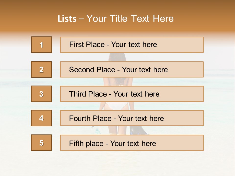 A Woman In A Bikini Is Standing In The Water PowerPoint Template