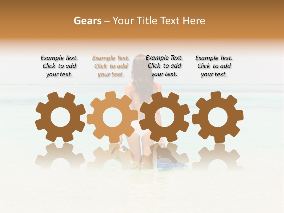 A Woman In A Bikini Is Standing In The Water PowerPoint Template