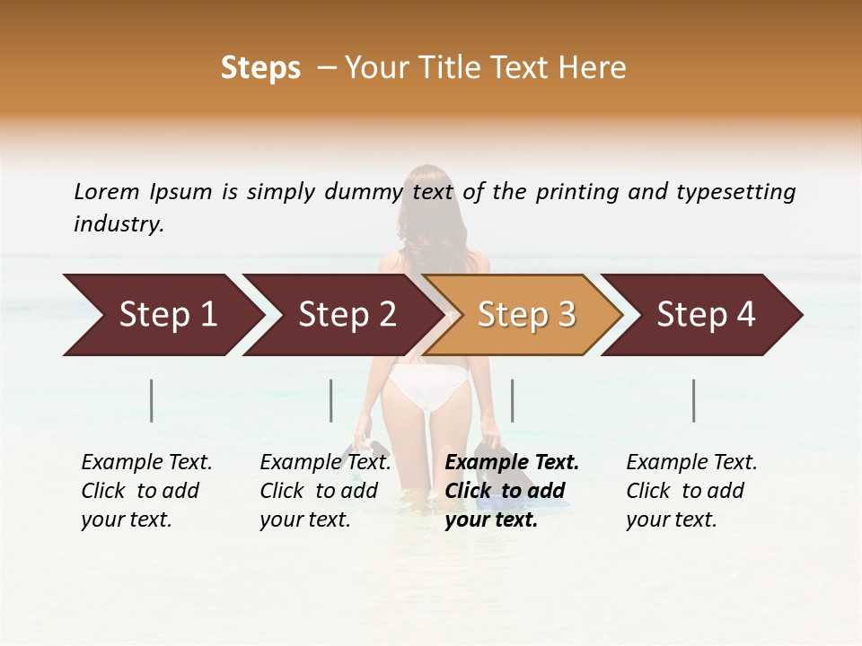 A Woman In A Bikini Is Standing In The Water PowerPoint Template