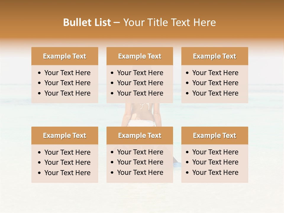 A Woman In A Bikini Is Standing In The Water PowerPoint Template