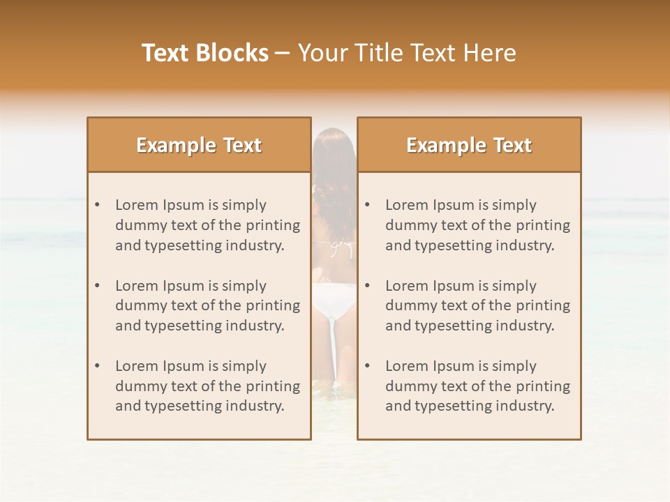 A Woman In A Bikini Is Standing In The Water PowerPoint Template