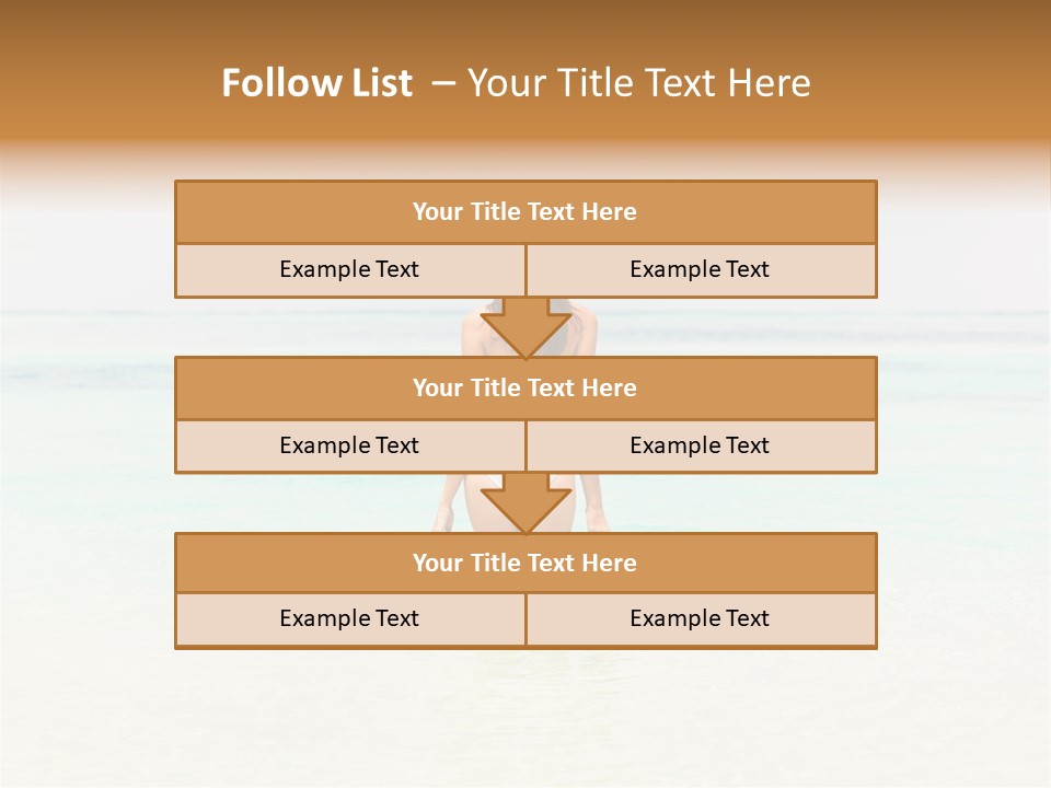 A Woman In A Bikini Is Standing In The Water PowerPoint Template