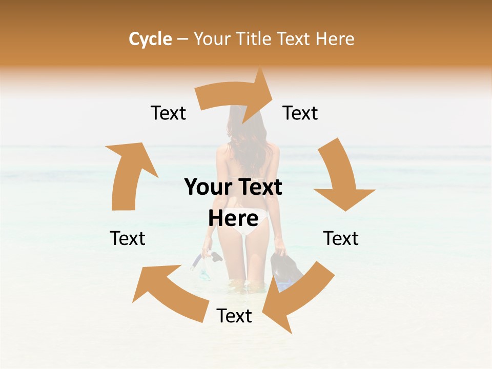 A Woman In A Bikini Is Standing In The Water PowerPoint Template