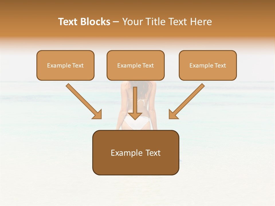 A Woman In A Bikini Is Standing In The Water PowerPoint Template