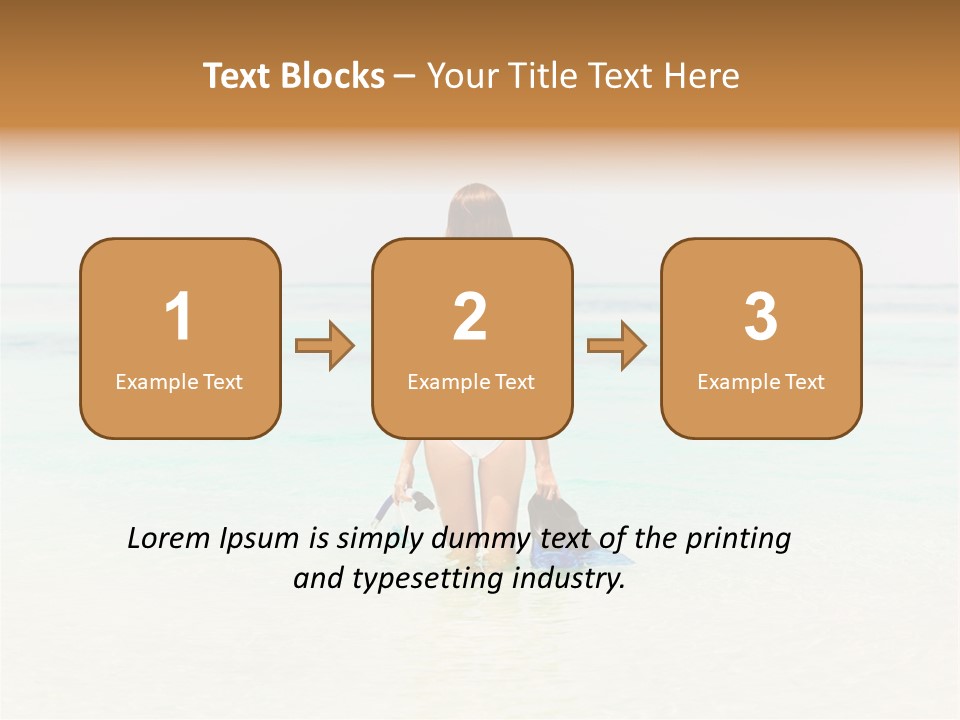 A Woman In A Bikini Is Standing In The Water PowerPoint Template