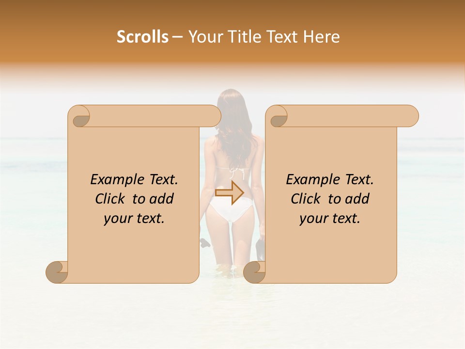 A Woman In A Bikini Is Standing In The Water PowerPoint Template