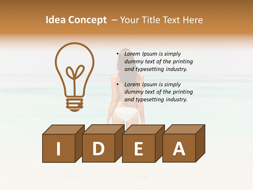 A Woman In A Bikini Is Standing In The Water PowerPoint Template