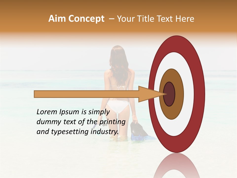 A Woman In A Bikini Is Standing In The Water PowerPoint Template