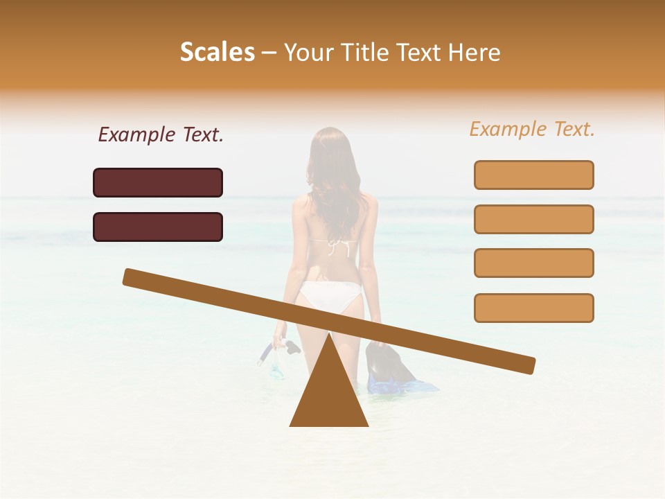 A Woman In A Bikini Is Standing In The Water PowerPoint Template