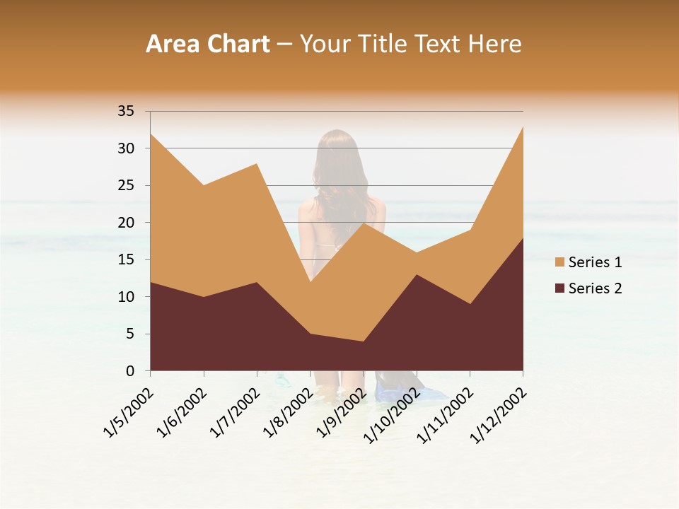 A Woman In A Bikini Is Standing In The Water PowerPoint Template