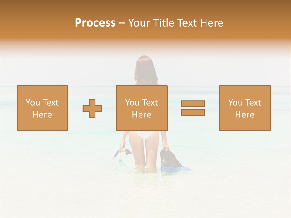 A Woman In A Bikini Is Standing In The Water PowerPoint Template
