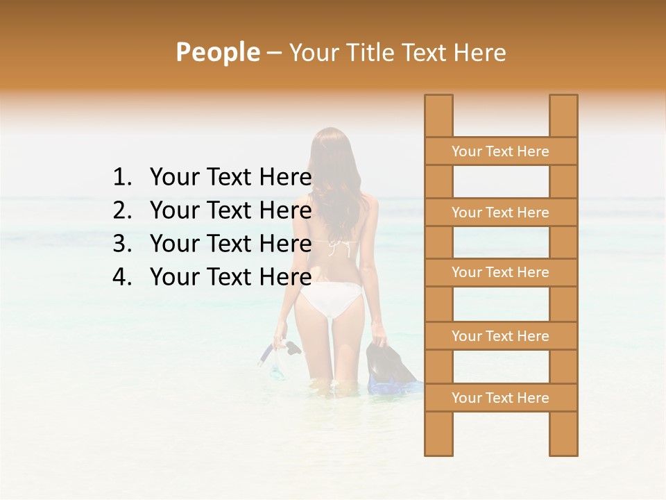 A Woman In A Bikini Is Standing In The Water PowerPoint Template