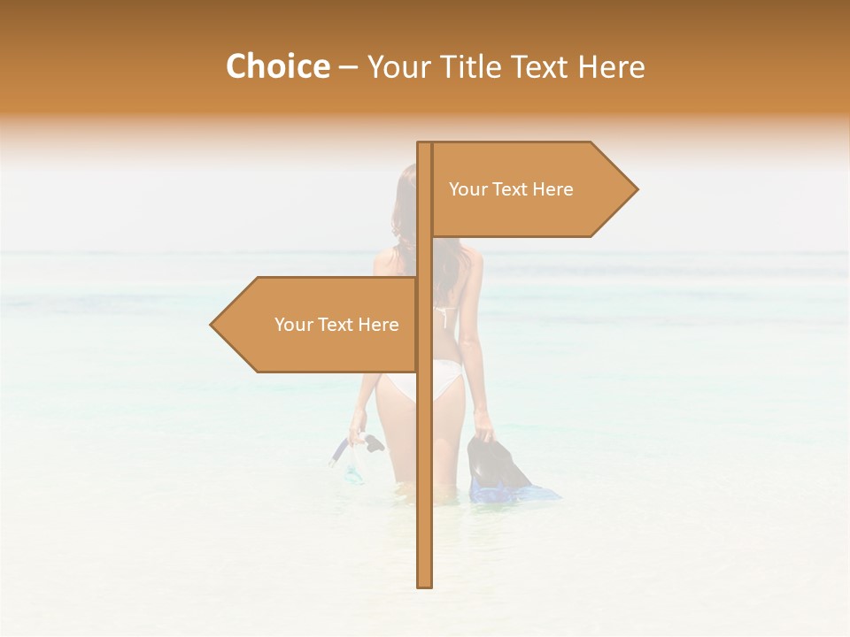 A Woman In A Bikini Is Standing In The Water PowerPoint Template