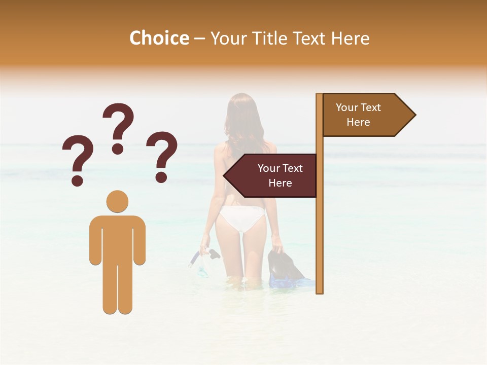 A Woman In A Bikini Is Standing In The Water PowerPoint Template