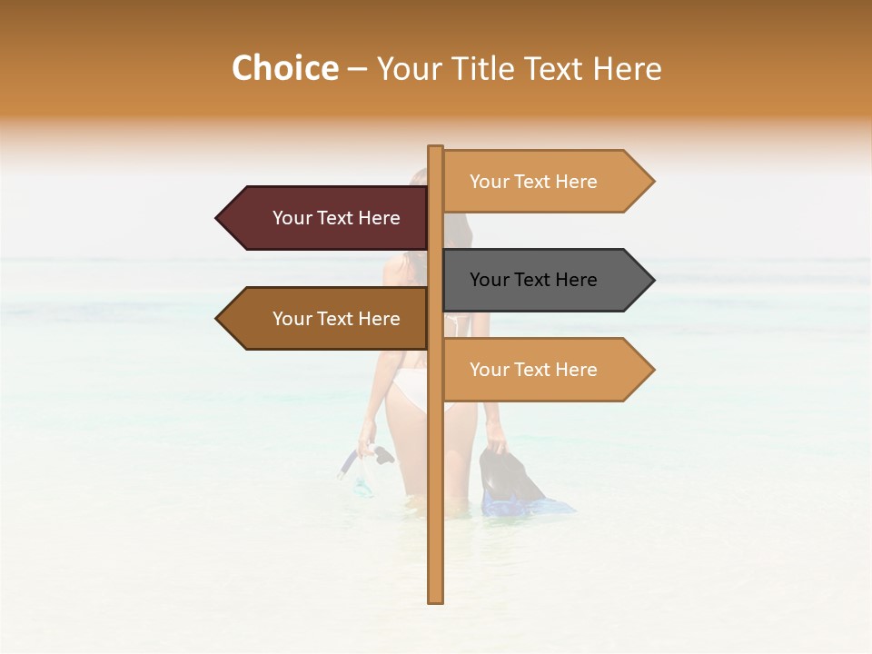 A Woman In A Bikini Is Standing In The Water PowerPoint Template