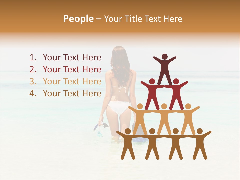 A Woman In A Bikini Is Standing In The Water PowerPoint Template