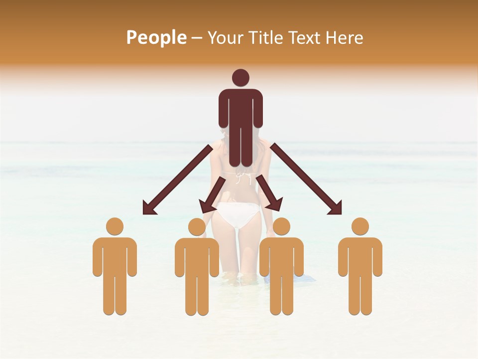 A Woman In A Bikini Is Standing In The Water PowerPoint Template