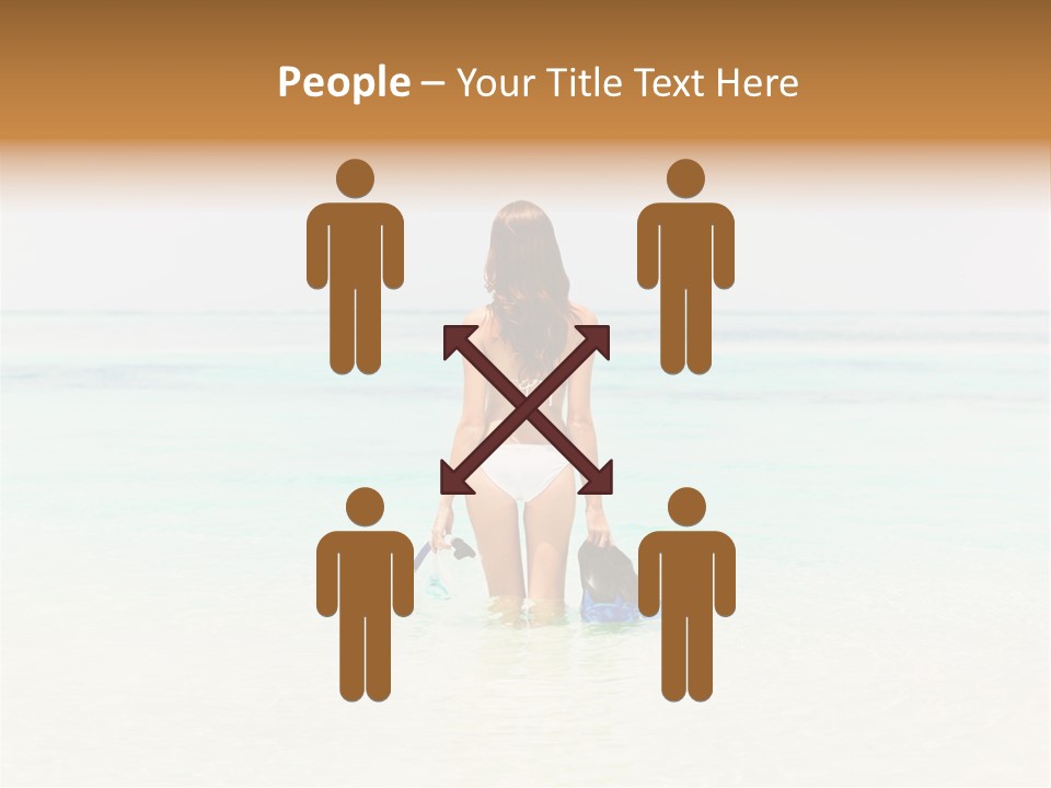 A Woman In A Bikini Is Standing In The Water PowerPoint Template