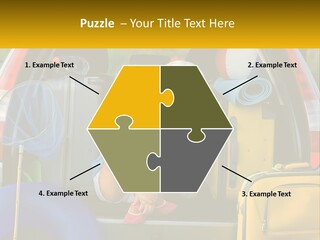 A Little Girl Sitting In The Back Of A Car With A Dog PowerPoint Template