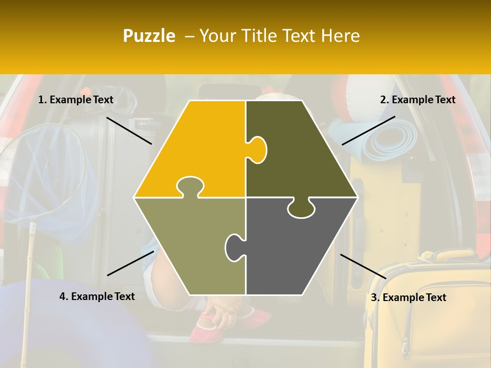 A Little Girl Sitting In The Back Of A Car With A Dog PowerPoint Template